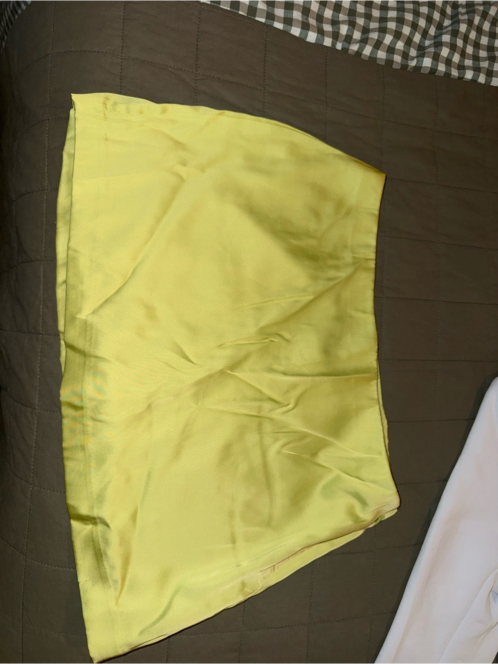 Abercrombie & Fitch Lime Green Satin Mini Skort